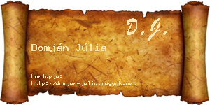 Domján Júlia névjegykártya